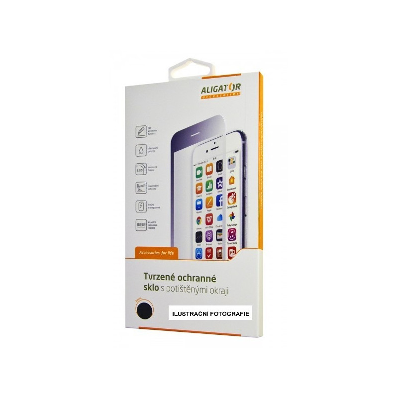 Aligator ochranné sklo PRINT Samsung A40, čierna