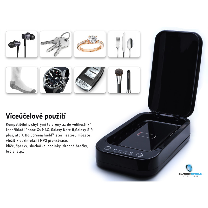 Screenshield™ UV sterilizátor pre mobilné telefóny a drobné predmety (biela)