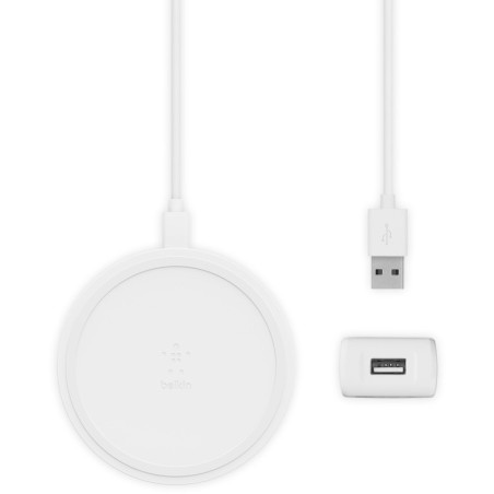 BELKIN 10W bezdrôtová nabíjačka so zdrojom a káblom, biela