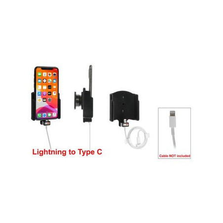 Brodit držiak do auta na Apple iPhone 11 Pro v zamate, bez búzdra, s priechodkou pre Lightning kábel