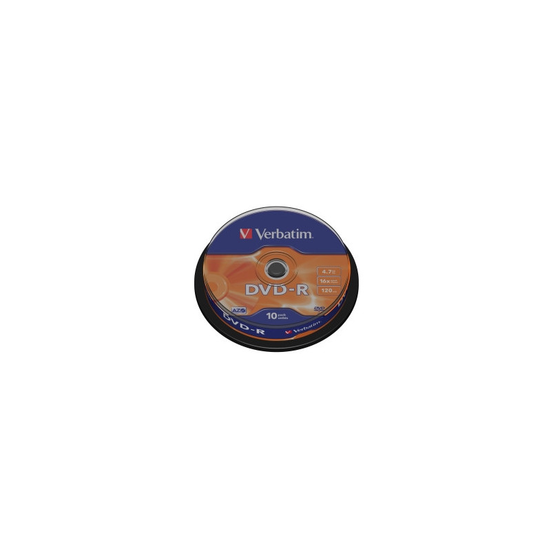 VERBATIM DVD-R(10-Pack)Spindl/MattSlvr/16x/4.7GB