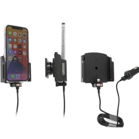 Brodit držiak do auta na Apple iPhone 12/12 Pro, nastaviteľný (70-83mm), 2xUSB, nab. z cig. zap.