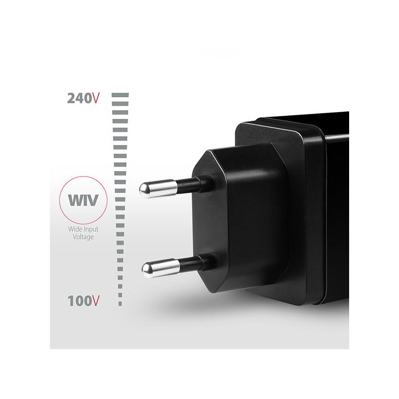 AXAGON ACU-QS24, QC & SMART nabíjačka do siete 24W, 2x USB-A port, QC3.0/AFC/FCP + 5V/1.2A