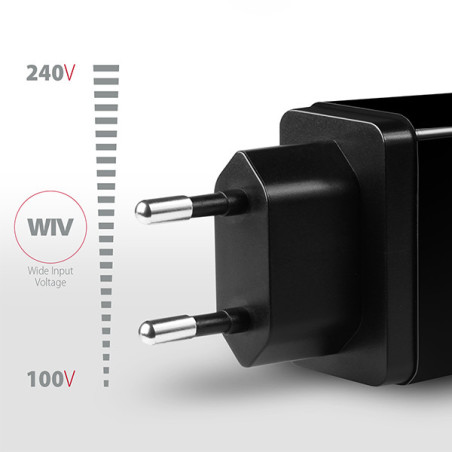 AXAGON ACU-QS24, QC & SMART nabíjačka do siete 24W, 2x USB-A port, QC3.0/AFC/FCP + 5V/1.2A