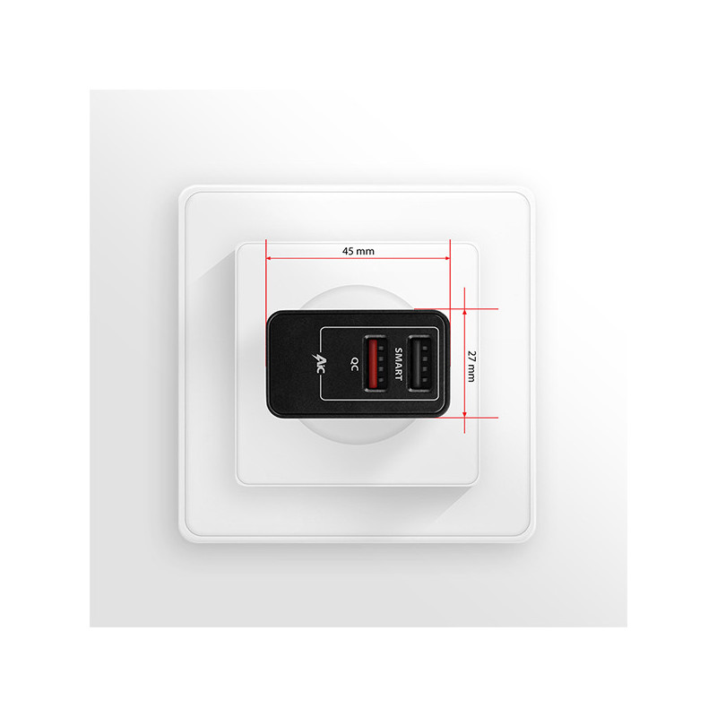 AXAGON ACU-QS24, QC & SMART nabíjačka do siete 24W, 2x USB-A port, QC3.0/AFC/FCP + 5V/1.2A