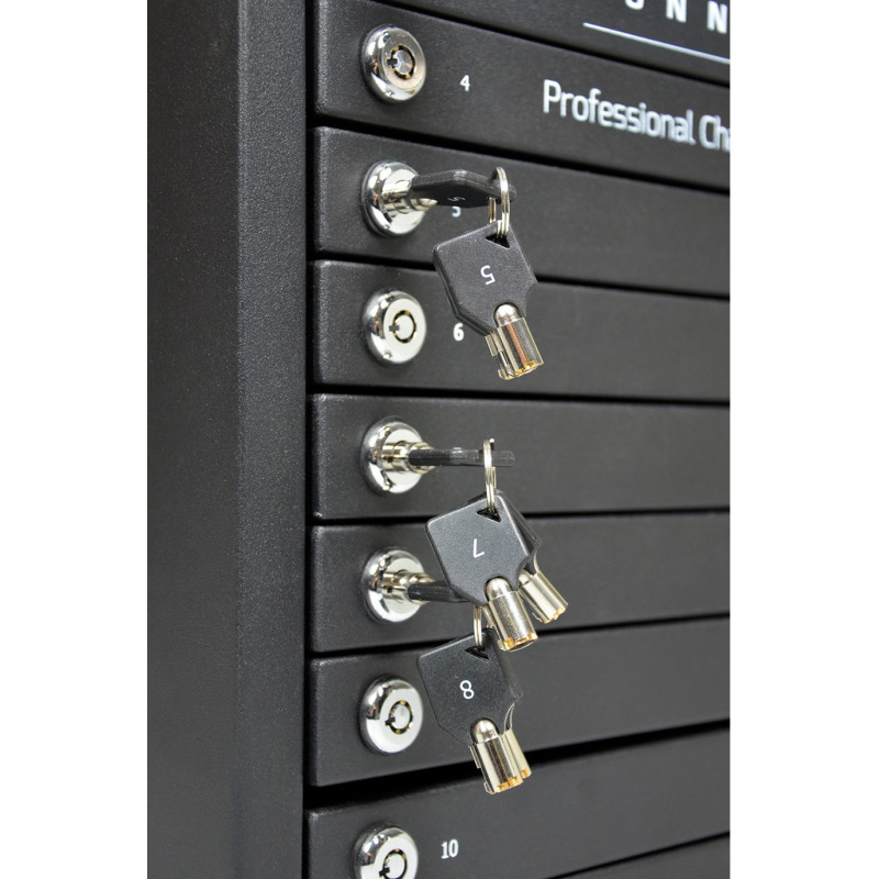PORT CONNECT CHARGING CABINET 10 UNITS individual door lock, čierny