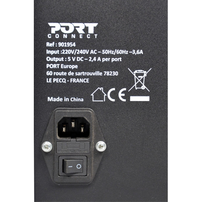 PORT CONNECT CHARGING CABINET 10 UNITS individual door lock, čierny