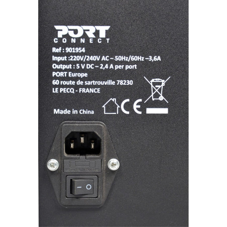 PORT CONNECT CHARGING CABINET 10 UNITS individual door lock, čierny
