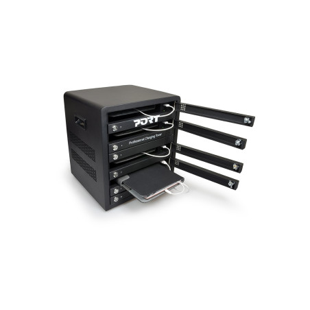 PORT CONNECT CHARGING CABINET 10 UNITS individual door lock, čierny