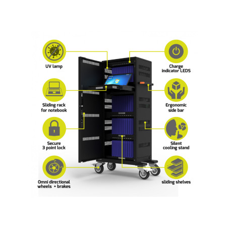 PORT CONNECT CHARGING CABINET 40 Tablets + 1 NB, čierny