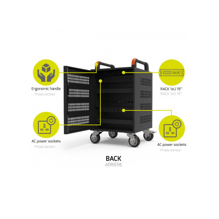 PORT CONNECT CHARGING CABINET 20 Notebooks + RACK 1xU 19||, čierny