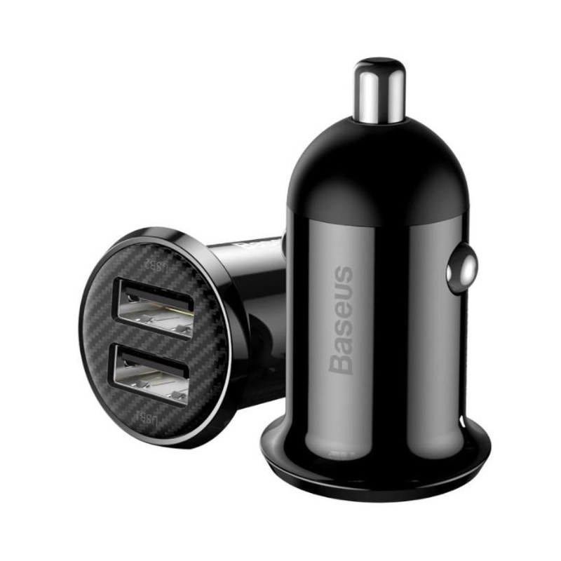 Baseus CCALLP-01 Grain Pro Nabíjačka do Autá 2xUSB 4.8A Black