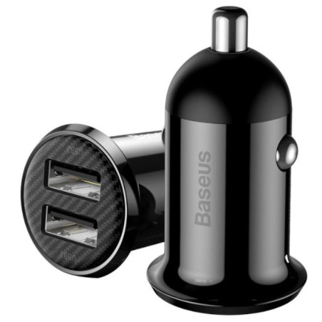 Baseus CCALLP-01 Grain Pro Nabíjačka do Autá 2xUSB 4.8A Black