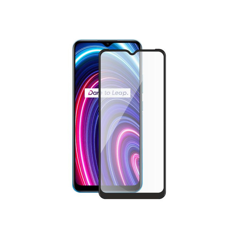 Screenshield REALME C25Y (full COVER black) Tempered Glass Protection