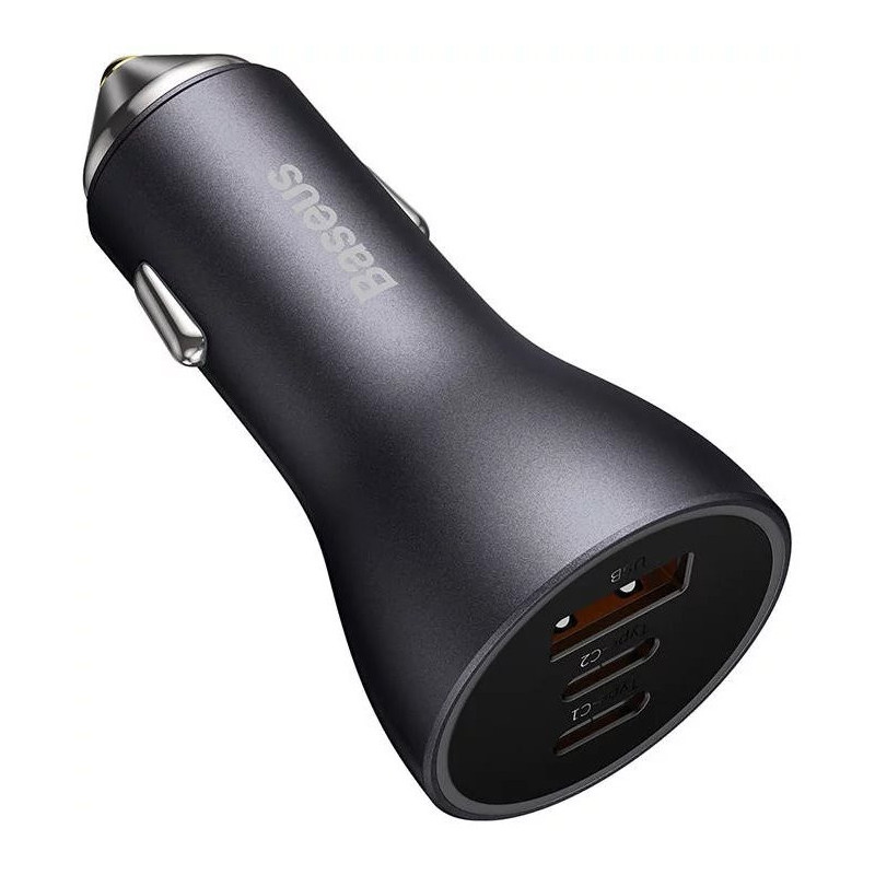 Baseus CGJP010013 Nabíjačka do Autá Triple Quick Charger USB/USB-C/USB-C 65W Dark Grey