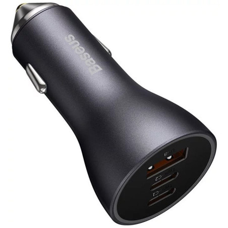 Baseus CGJP010013 Nabíjačka do Autá Triple Quick Charger USB/USB-C/USB-C 65W Dark Grey