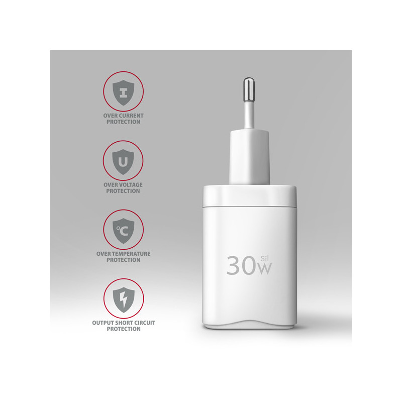 AXAGON ACU-PQ30W Síl nabíjačka do siete 30W, 2x port (USB-A + USB-C), PD3.0/PPS/QC4+/SFC/AFC/Apple