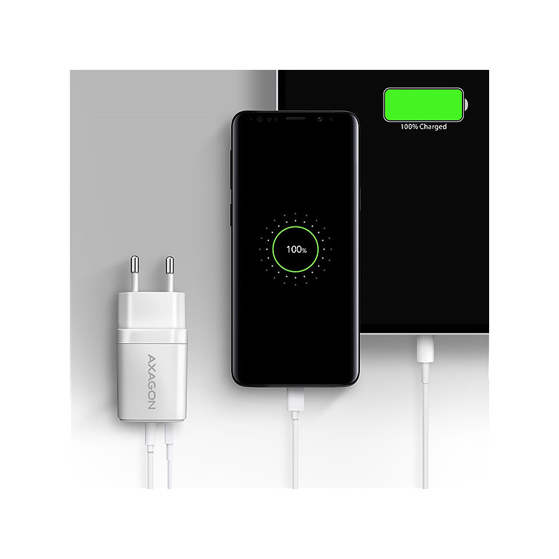 AXAGON ACU-PQ30W Síl nabíjačka do siete 30W, 2x port (USB-A + USB-C), PD3.0/PPS/QC4+/SFC/AFC/Apple
