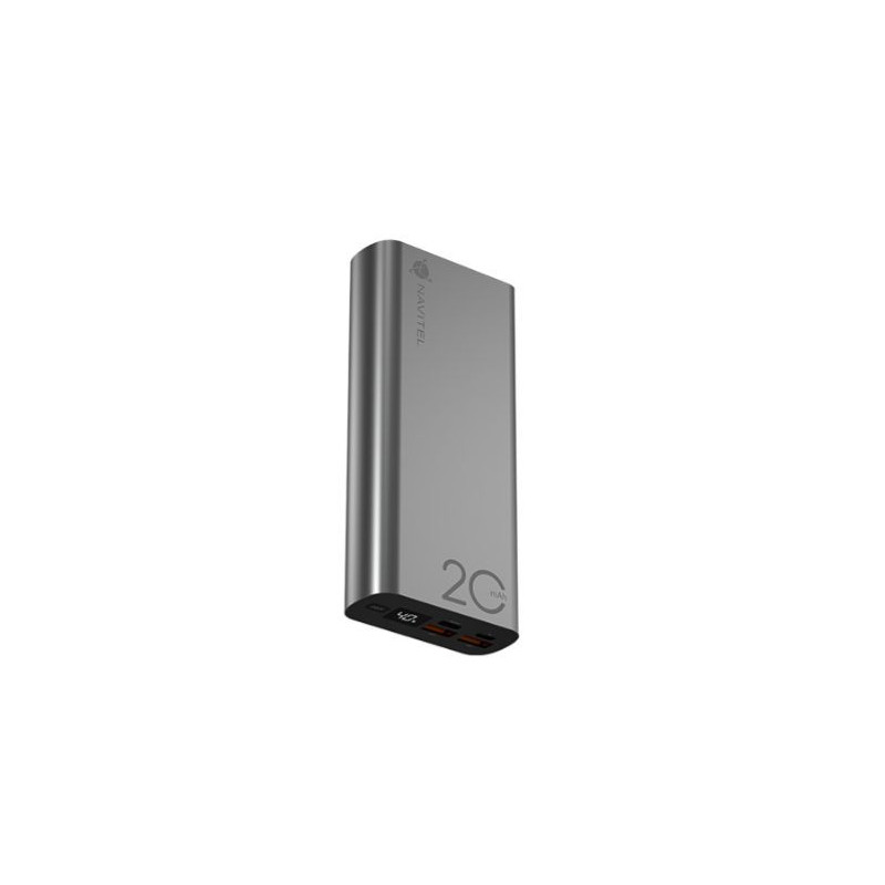 Powerbanka NAVITEL PWR20 AL strieborná s kapacitou 20000 mAh