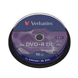 VERBATIM DVD+R(10-Pack)Spindl MattSlvr 8x 8.5GB