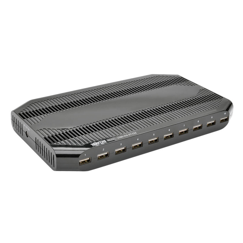 USB nabíjacia stanica s úložným priestorom, výstup 10x 12V, 8A, 96W, napájací kábel Schuko
