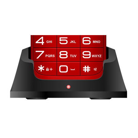EVOLVEO EasyPhone XO, mobilný telefón pre seniorov s nabíjacím stojanom (červená farba)