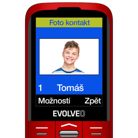 EVOLVEO EasyPhone XO, mobilný telefón pre seniorov s nabíjacím stojanom (červená farba)