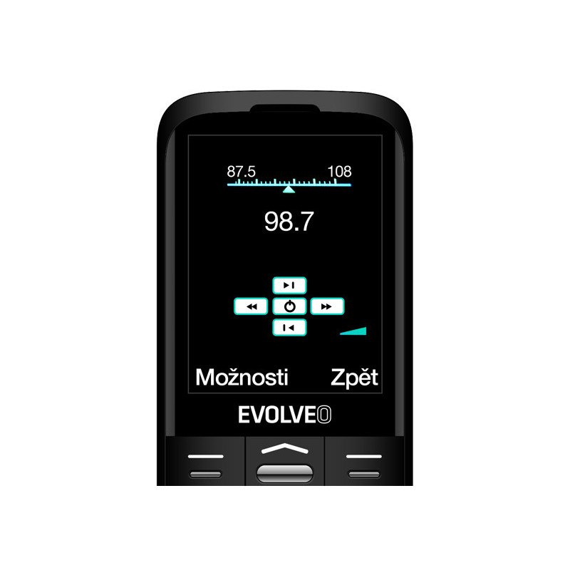 EVOLVEO EasyPhone XO, mobilný telefón pre seniorov s nabíjacím stojanom (čierna farba)