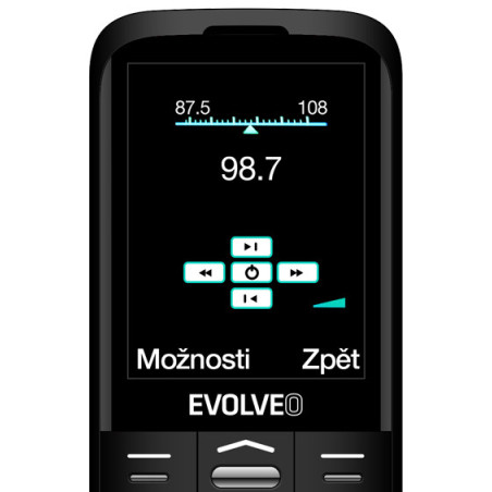 EVOLVEO EasyPhone XO, mobilný telefón pre seniorov s nabíjacím stojanom (čierna farba)