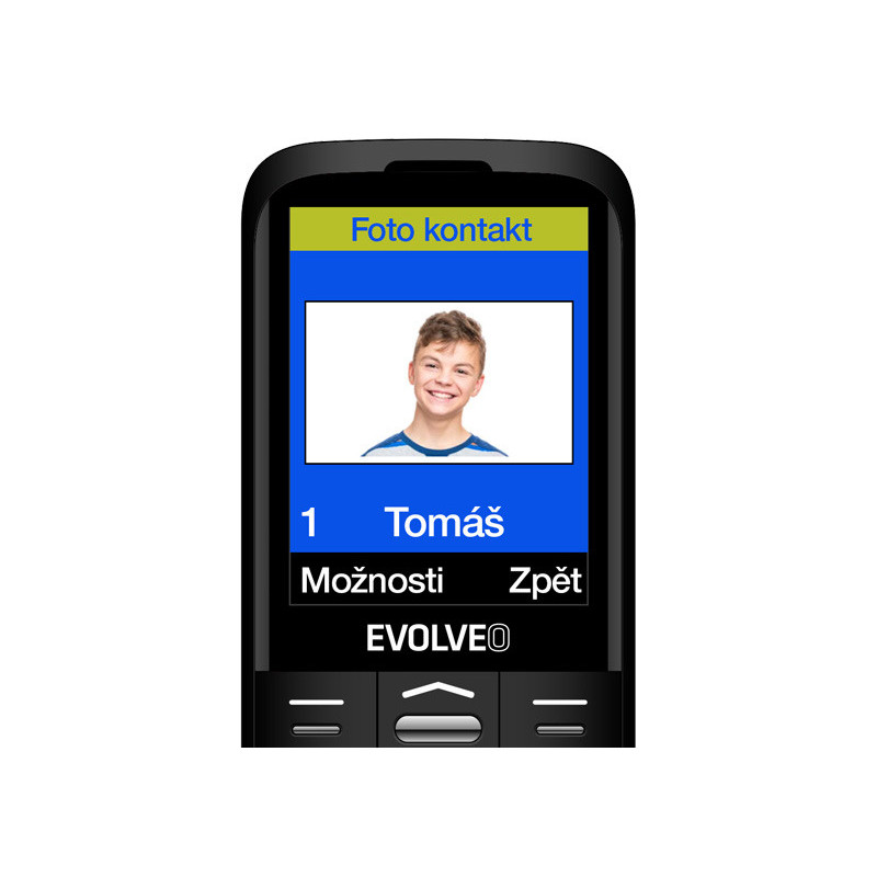 EVOLVEO EasyPhone XO, mobilný telefón pre seniorov s nabíjacím stojanom (čierna farba)