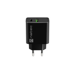 Univerzálna nabíjačka Natec RIBERA 20W 1X USB-A + 1X USB-C, čierna