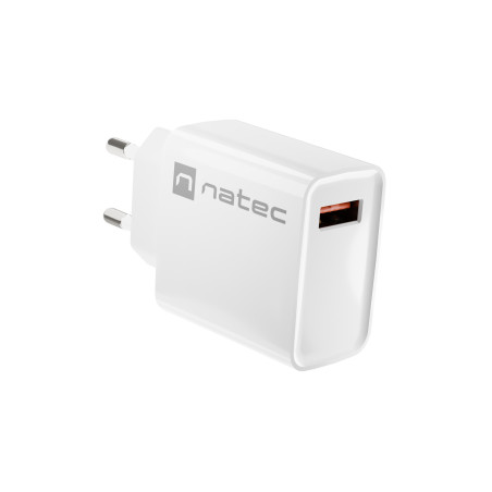 Univerzálna nabíjačka Natec RIBERA 18W 1X USB-A, biela