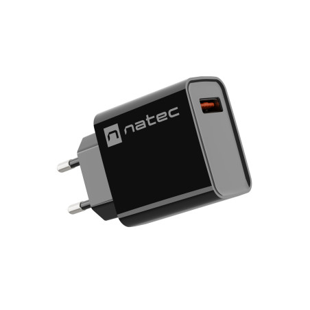 Univerzálna nabíjačka Natec RIBERA 18W 1X USB-A, čierna