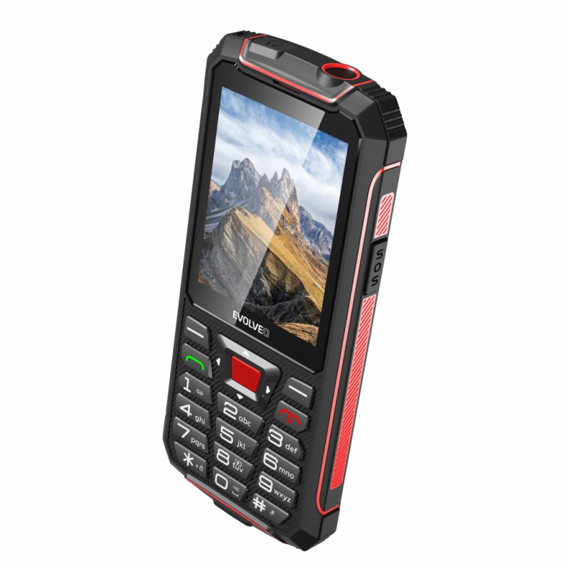 EVOLVEO StrongPhone W4, vodotesný odolný Dual SIM telefón, čierno-červená