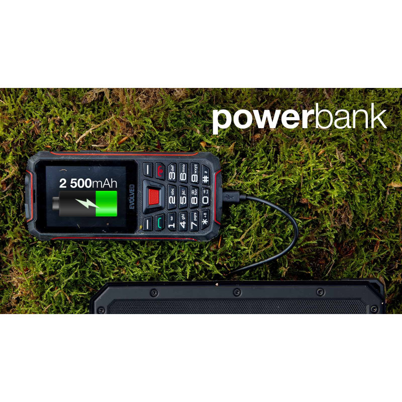 EVOLVEO StrongPhone W4, vodotesný odolný Dual SIM telefón, čierno-červená