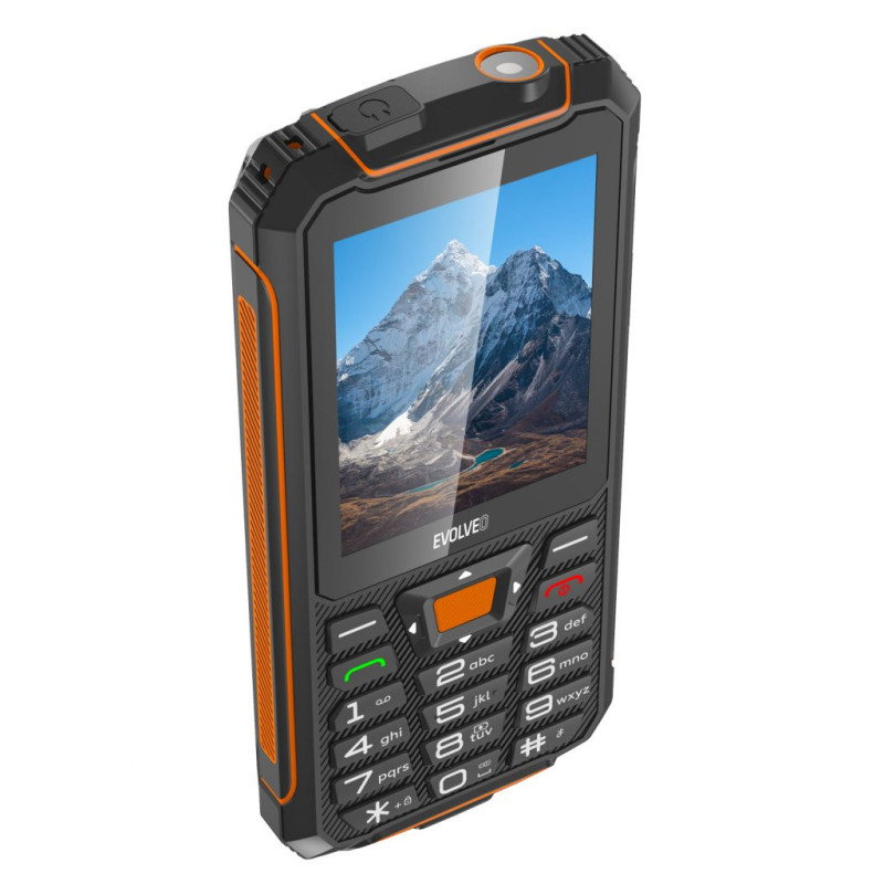 EVOLVEO StrongPhone Z6, vodotesný odolný Dual SIM telefón, čierno-oranžová