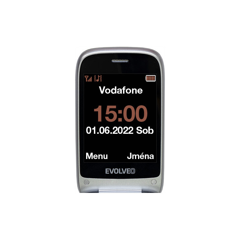 EVOLVEO EasyPhone FS, vyklápací mobilný telefón 2.8" pre seniorov s nabíjacím stojanom (červená farba