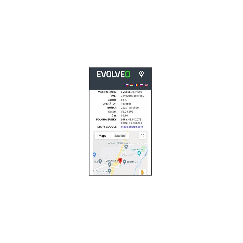 EVOLVEO EasyPhone FS, vyklápací mobilný telefón 2.8" pre seniorov s nabíjacím stojanom (červená farba