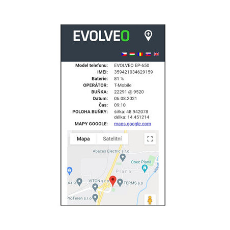 EVOLVEO EasyPhone FS, vyklápací mobilný telefón 2.8" pre seniorov s nabíjacím stojanom (červená farba