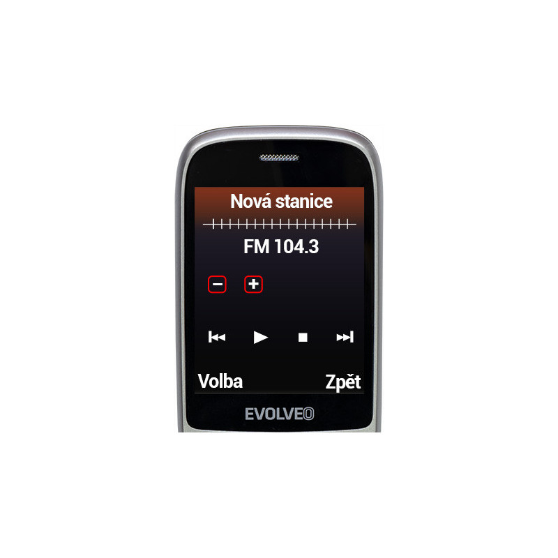 EVOLVEO EasyPhone FS, vyklápací mobilný telefón 2.8" pre seniorov s nabíjacím stojanom (červená farba
