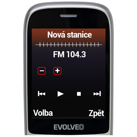 EVOLVEO EasyPhone FS, vyklápací mobilný telefón 2.8" pre seniorov s nabíjacím stojanom (červená farba