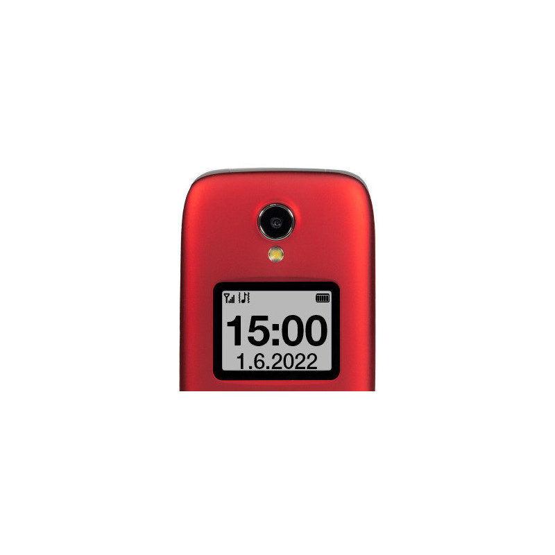 EVOLVEO EasyPhone FS, vyklápací mobilný telefón 2.8" pre seniorov s nabíjacím stojanom (červená farba