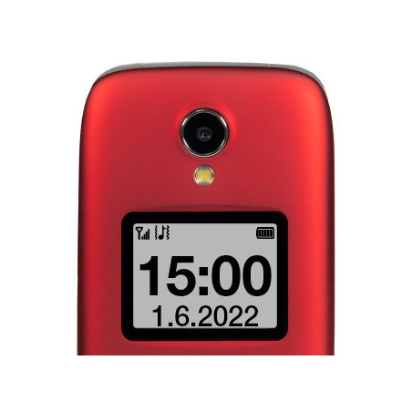 EVOLVEO EasyPhone FS, vyklápací mobilný telefón 2.8" pre seniorov s nabíjacím stojanom (červená farba
