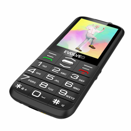 EVOLVEO EasyPhone FS, vyklápací mobilný telefón 2.8" pre seniorov s nabíjacím stojanom (čierna farba)