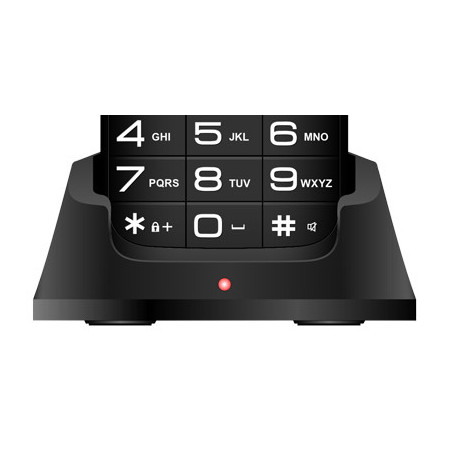 EVOLVEO EasyPhone FS, vyklápací mobilný telefón 2.8" pre seniorov s nabíjacím stojanom (čierna farba)