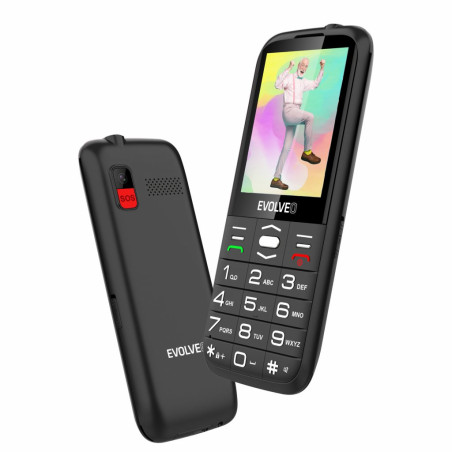 EVOLVEO EasyPhone FS, vyklápací mobilný telefón 2.8" pre seniorov s nabíjacím stojanom (čierna farba)