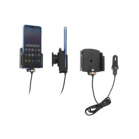Brodit držiak do auta nastaviteľný s USB-C a nabíjaním z cig. zap./USB QC3.0 š. 70-83 mm, hr. 2-10mm