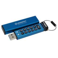 Kingston IronKey Keypad 200 128GB USB 3.2 USB-A Modrá