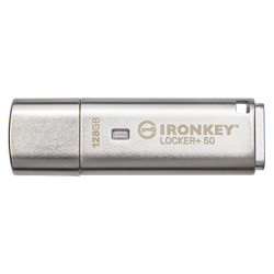 Kingston IronKey Locker+ 50 128GB USB 3.1 USB-A Strieborná