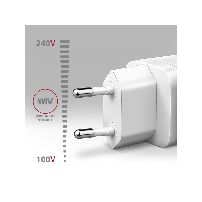 AXAGON ACU-DPQ65W, GaN nabíjačka do siete 65W, 3x port (USB-A + dual USB-C), PD3.0/QC4+/PPS/Apple